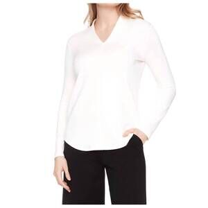 NEW UP! butter long-sleeve v-neck top in ivory